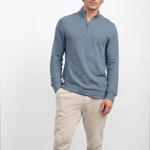 Rails Men's Gavin Quarter Zip Sweatshirt Size XXL Color Blue Grey Melange